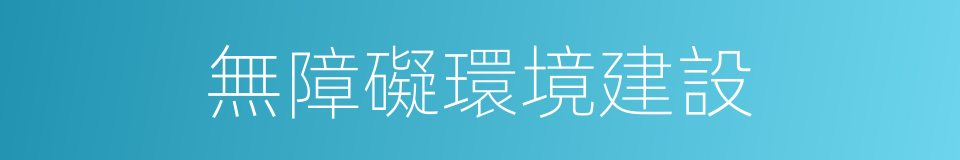 無障礙環境建設的同義詞