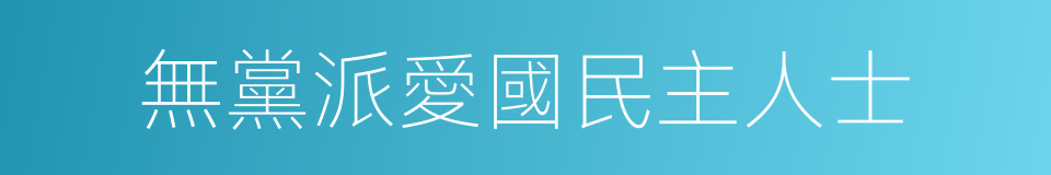 無黨派愛國民主人士的同義詞