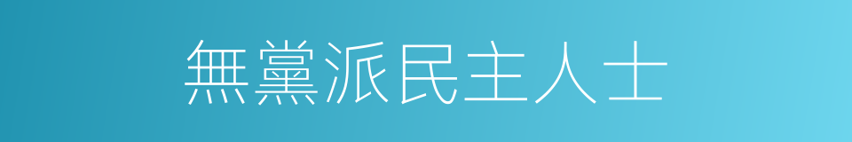 無黨派民主人士的同義詞