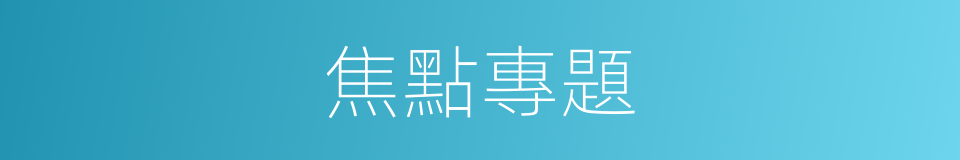 焦點專題的同義詞