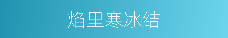 焰里寒冰结的同义词