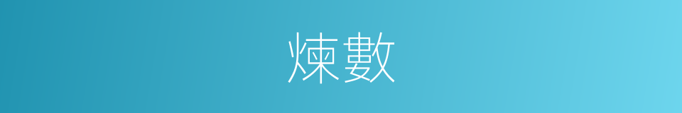 煉數的同義詞