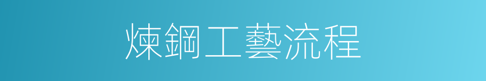 煉鋼工藝流程的同義詞