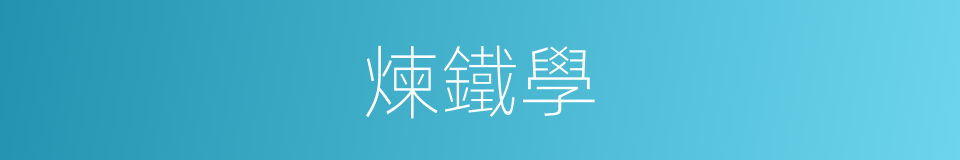 煉鐵學的同義詞