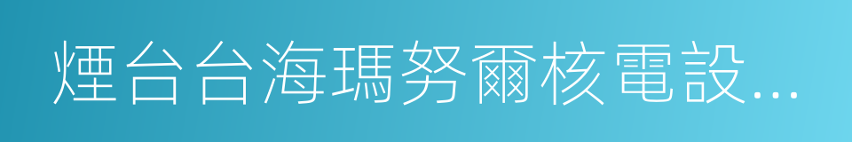 煙台台海瑪努爾核電設備有限公司的同義詞