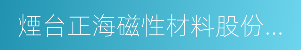 煙台正海磁性材料股份有限公司的同義詞