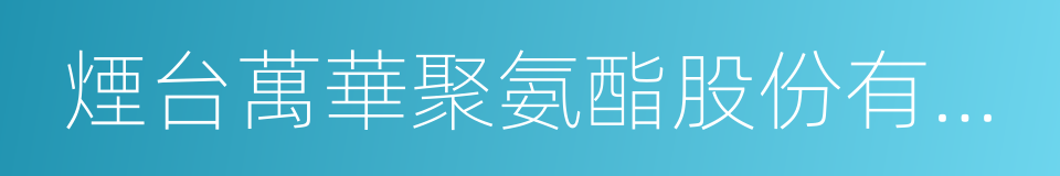 煙台萬華聚氨酯股份有限公司的同義詞