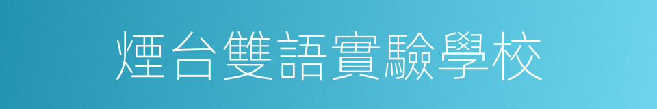 煙台雙語實驗學校的同義詞