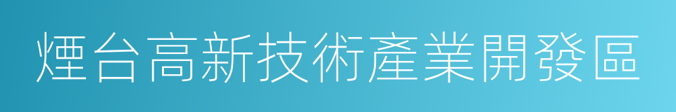 煙台高新技術產業開發區的同義詞