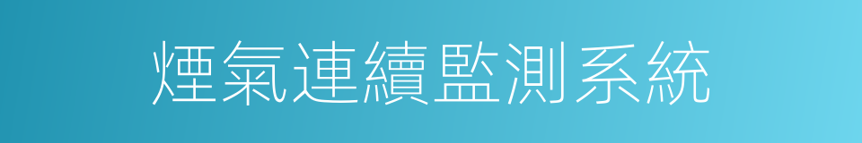 煙氣連續監測系統的同義詞