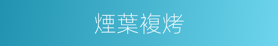 煙葉複烤的同義詞