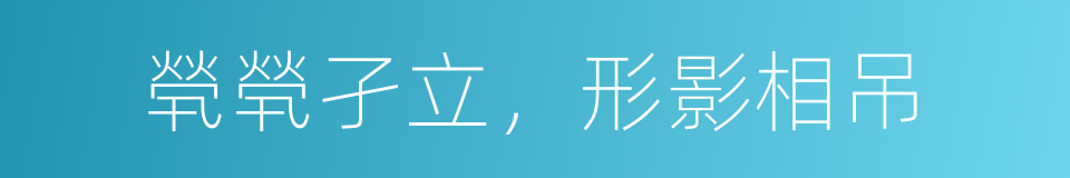 煢煢孑立，形影相吊的意思