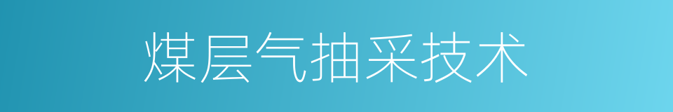 煤层气抽采技术的同义词