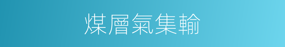 煤層氣集輸的同義詞