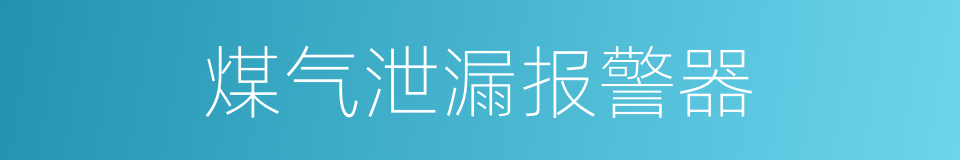 煤气泄漏报警器的同义词