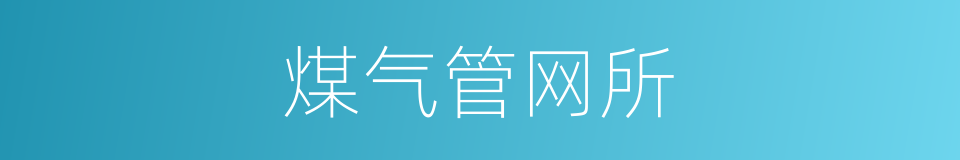 煤气管网所的同义词