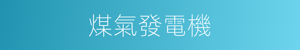 煤氣發電機的同義詞