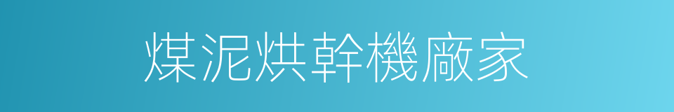 煤泥烘幹機廠家的同義詞