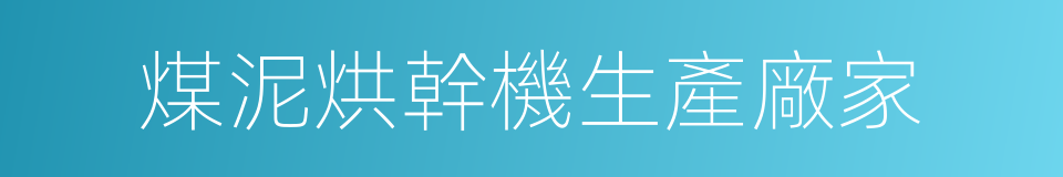 煤泥烘幹機生產廠家的同義詞