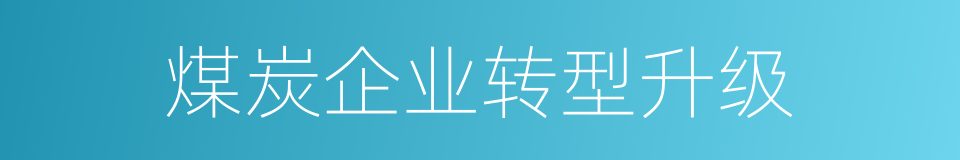 煤炭企业转型升级的同义词