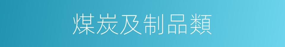 煤炭及制品類的同義詞