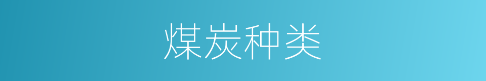 煤炭种类的同义词