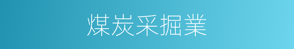煤炭采掘業的同義詞