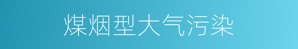 煤烟型大气污染的同义词