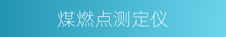 煤燃点测定仪的同义词