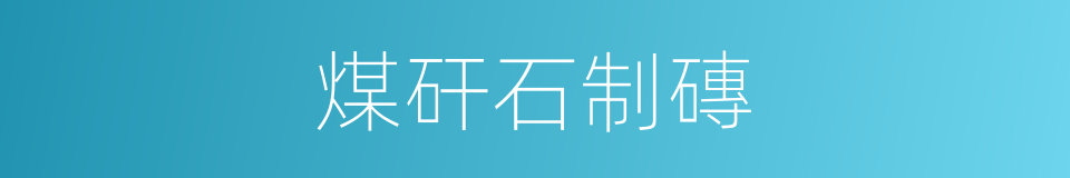 煤矸石制磚的同義詞