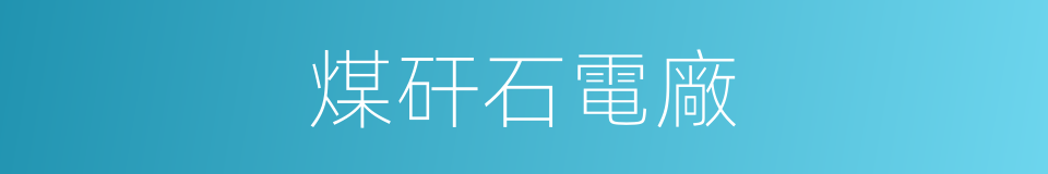 煤矸石電廠的同義詞