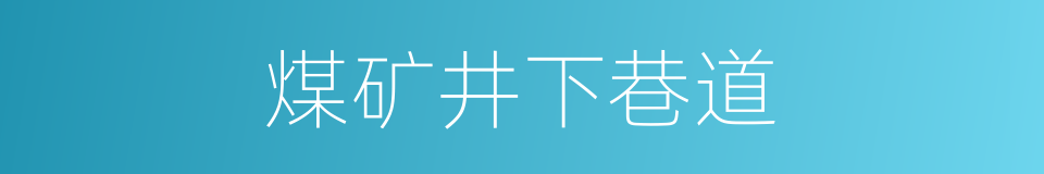 煤矿井下巷道的同义词