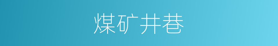 煤矿井巷的同义词