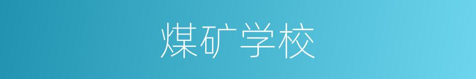 煤矿学校的同义词