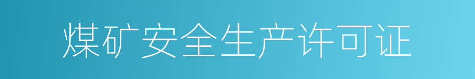 煤矿安全生产许可证的同义词