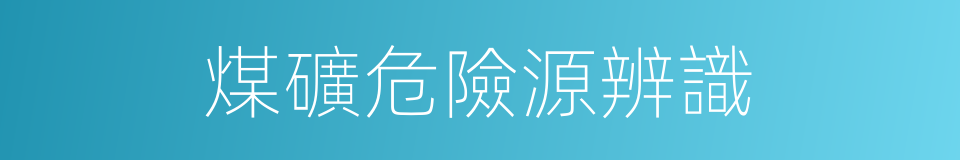 煤礦危險源辨識的同義詞