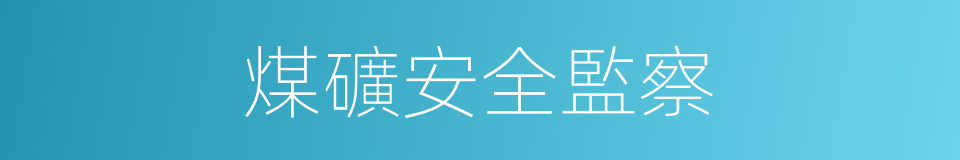 煤礦安全監察的同義詞