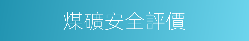 煤礦安全評價的同義詞