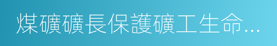 煤礦礦長保護礦工生命安全七條規定的同義詞