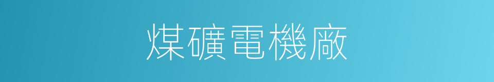煤礦電機廠的同義詞