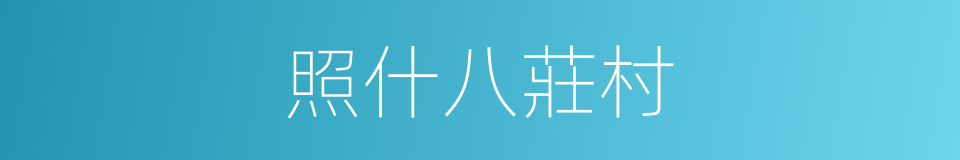 照什八莊村的同義詞