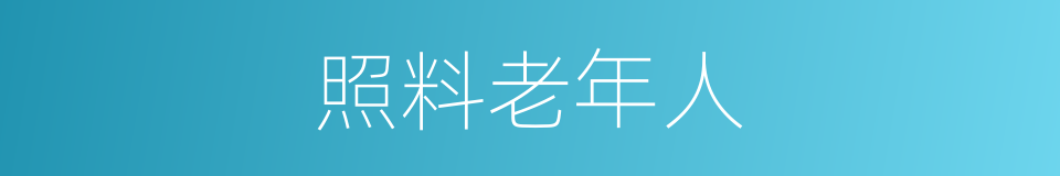 照料老年人的同义词