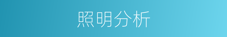 照明分析的同义词