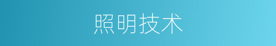 照明技术的同义词