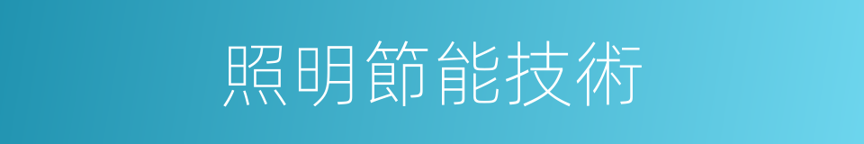 照明節能技術的同義詞