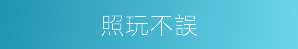 照玩不誤的同義詞