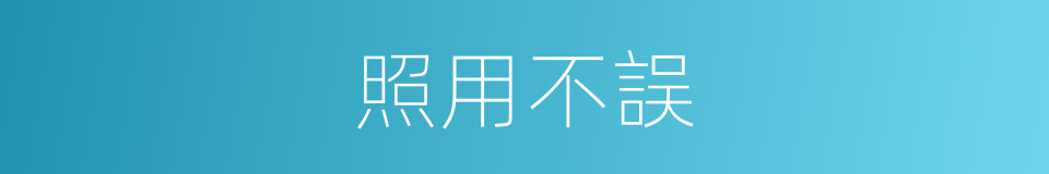 照用不誤的同義詞