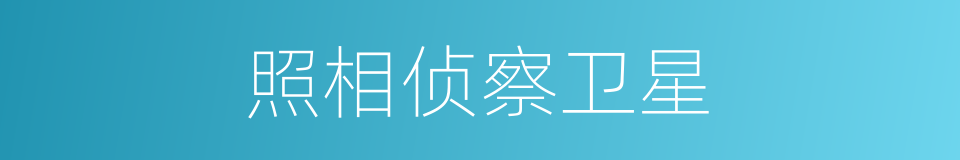 照相侦察卫星的意思