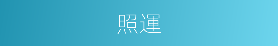 照運的意思