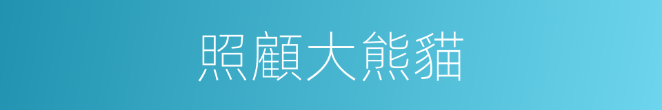 照顧大熊貓的同義詞